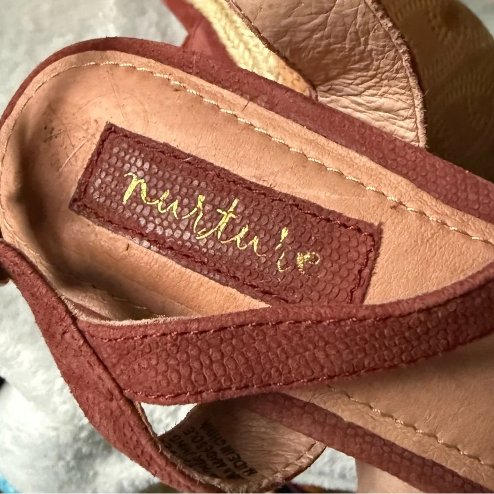 Nurture Heels Women's Strappy Sandals - Brown Size‎ 8.5M Party Career New